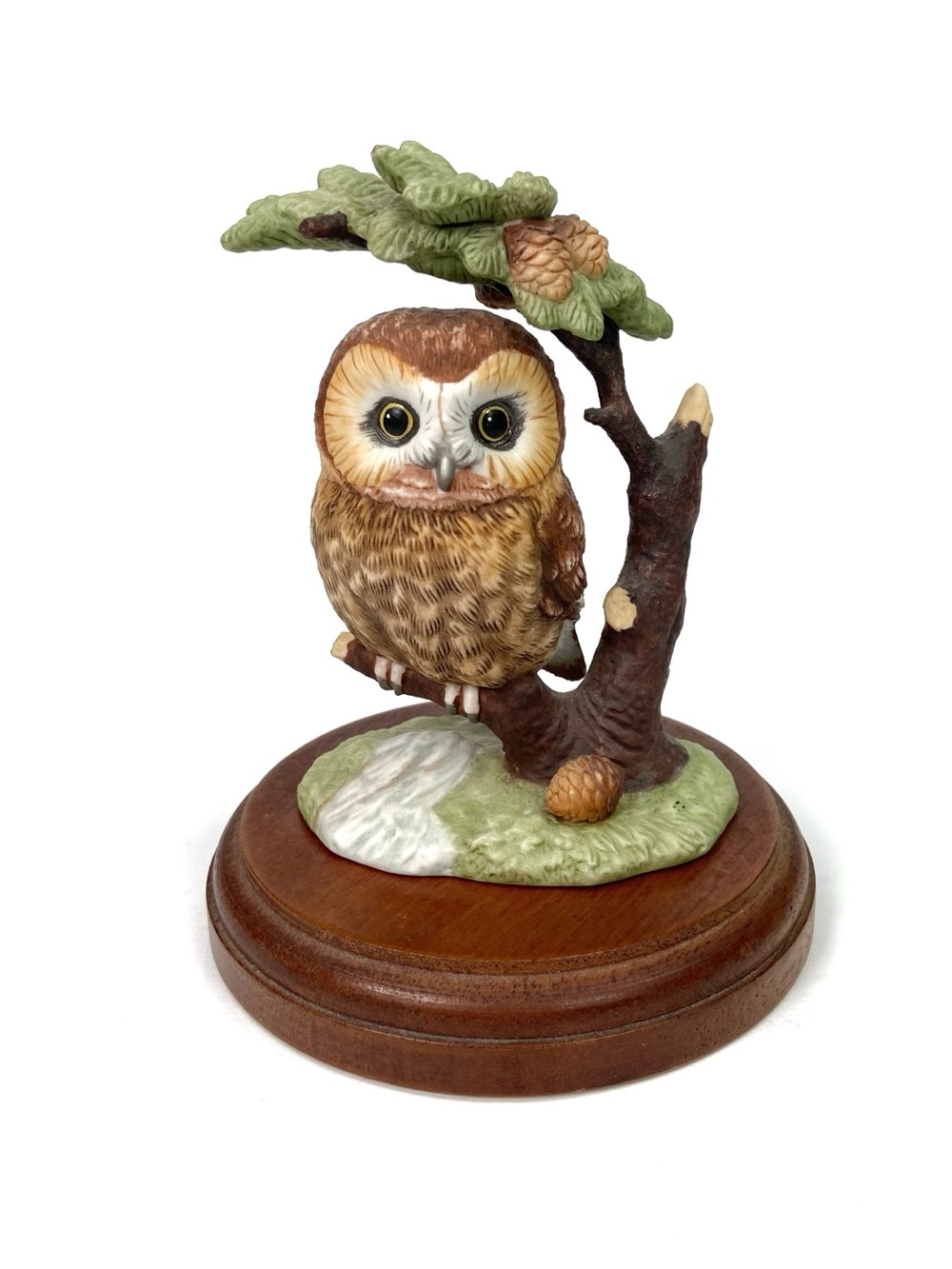 LENOX Little Lookout Saw Whet Owl Figurine on Wooden Base Collector